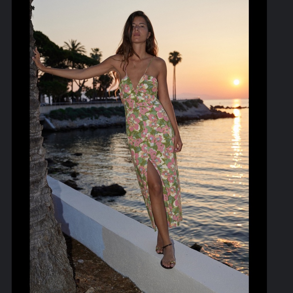 Zara low back floral dress